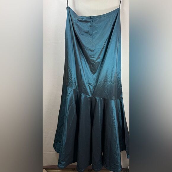 Tadashi SHoji Taffeta A-Line Lake iridescent Long Skirt Style # 5B528L Size 16 - Picture 6 of 7